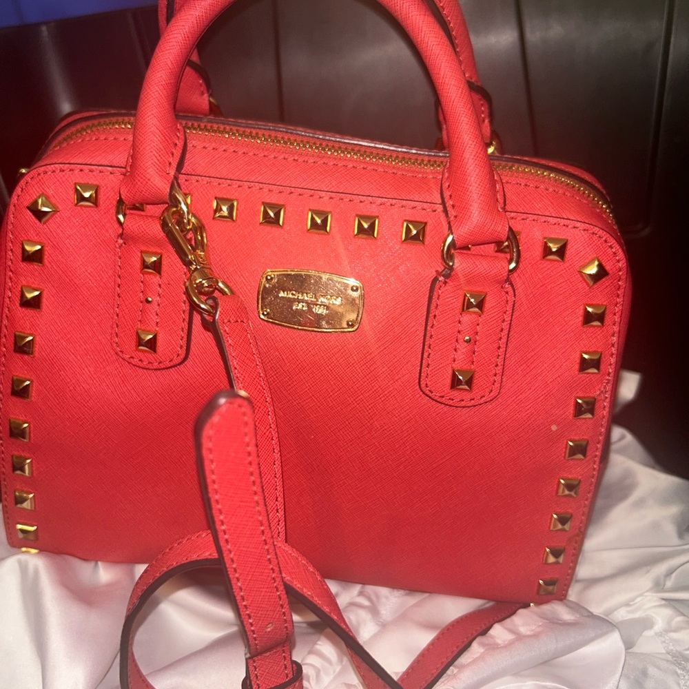 Michael Kors Red Studded Women's Bag